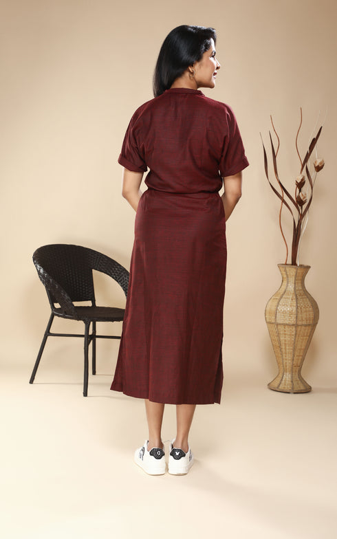 MAROON DRESS